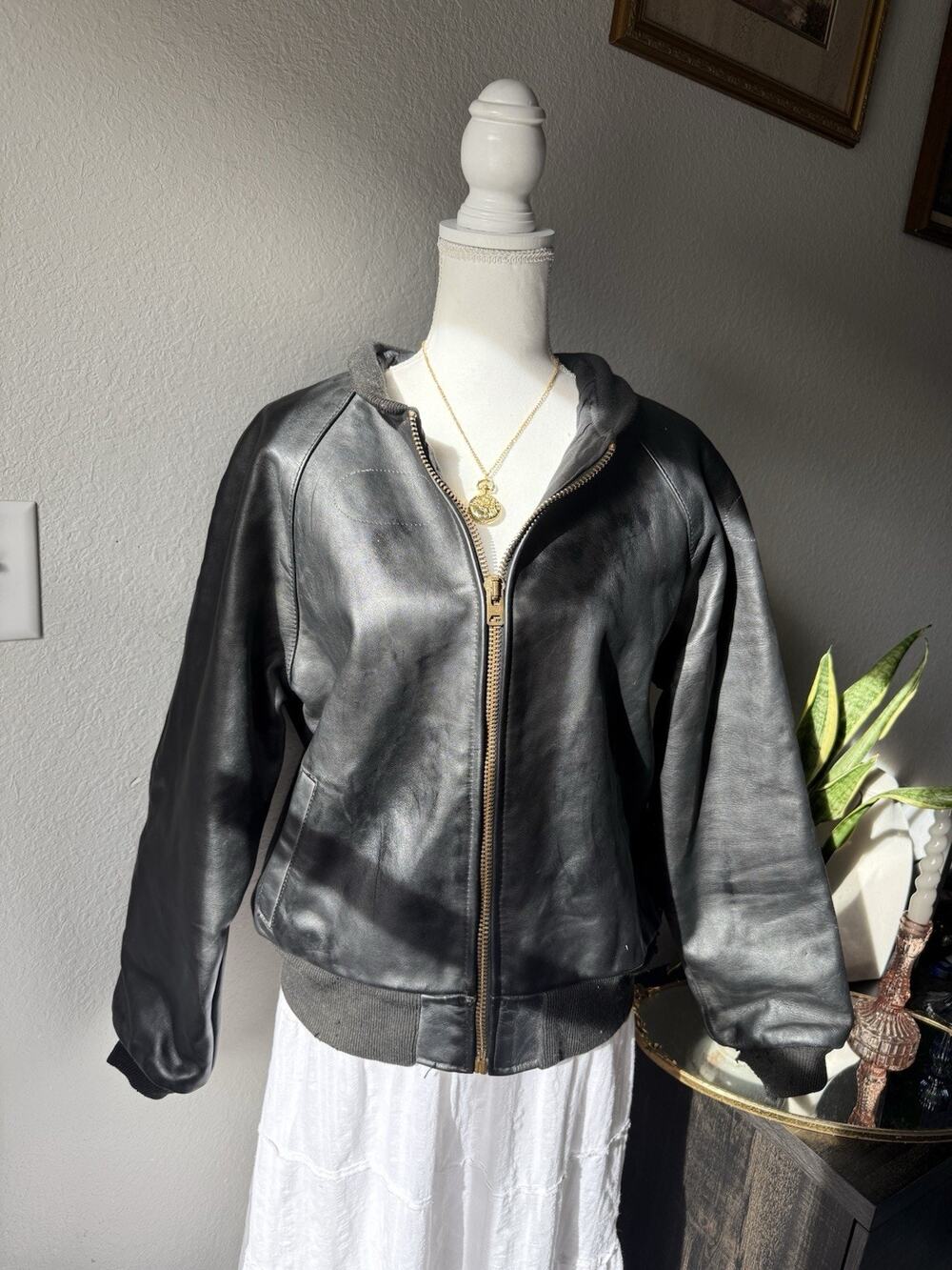 Vintage Vanson Leather Motorcycle Jacket Sz 44 Made in USA